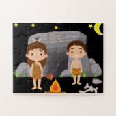 Caveman Kids Under Night Sky Puzzle (Horizontal)
