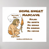 Caveman Mancave Rules Poster (Vorne)