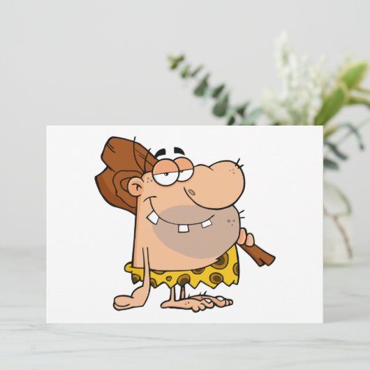 Caveman mit Club Einladungen (Stehend Vorderseite)