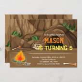 Caveman Party Geburtstagseinladung Einladung (Vorne/Hinten)