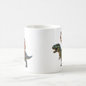 Caveman Riding Dinosaur Cartoon Image Kaffeetasse (Mittel)