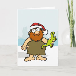 Caveman Santa Card Feiertagskarte