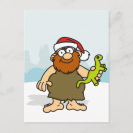 Caveman Santa Postcard Feiertagspostkarte