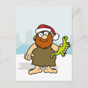 Caveman Santa Postcard Feiertagspostkarte
