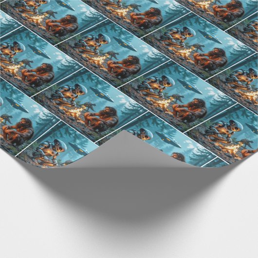 Caveman und Alien Robot by Campfire Geschenkpapier (Ecke)