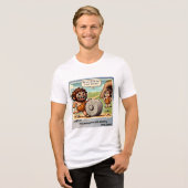 Caveman Wheel Obsession | Funny Prehistorisches Co Tri-Blend Shirt (Vorderseite voll)
