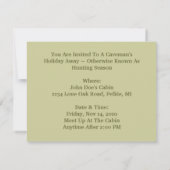 Cavemen Caveman Holiday Jagd Einladung (Rückseite)