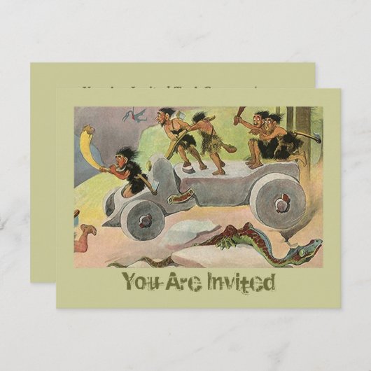 Cavemen Caveman Holiday Jagd Einladung (Vorne/Hinten)