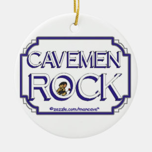 Cavemen Rock BW Keramikornament