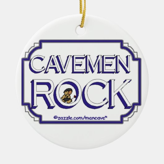Cavemen Rock BW Keramikornament (Vorne)