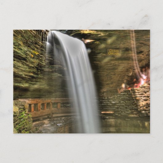 Cavern Cascade, Watkins Glen Staat Park, New York Postkarte (Vorderseite)