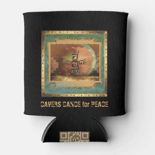 Cavers Dance for Peace Elegantes Schwarzes Weiß Dosenkühler (Vorderseite)