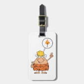 Cavewoman denkt über den Feuerstau Gepäckanhänger (Vorderseite vertikal)