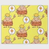 Cavewoman denkt über den Feuerstau Geschenkpapier (Flach)