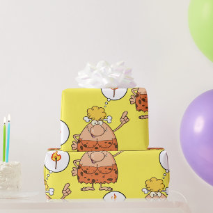 Cavewoman denkt über den Feuerstau Geschenkpapier