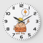 Cavewoman denkt über den Feuerstau Große Wanduhr (Vorderseite)