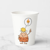 Cavewoman denkt über den Feuerstau Pappbecher (Vorderseite)