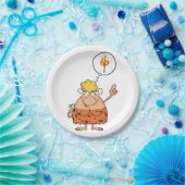 Cavewoman denkt über den Feuerstau Pappteller (Party)