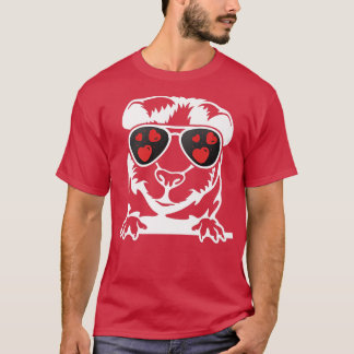 Cavie Heart Sunglasses Coole Guinea Pig Valentine T-Shirt
