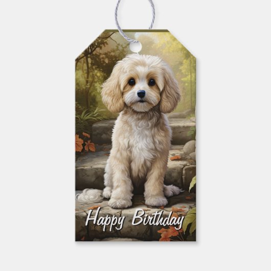 Cavoodle/Cavapoo Personalisiert Geschenkanhänger (Vorderseite)