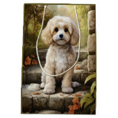 Cavoodle/Cavapoo Personalisiert Mittlere Geschenktüte (Rückseite)