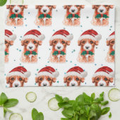 Cavoodle Dog Breed Christmas Stars Geschirrtuch (Gefaltet)