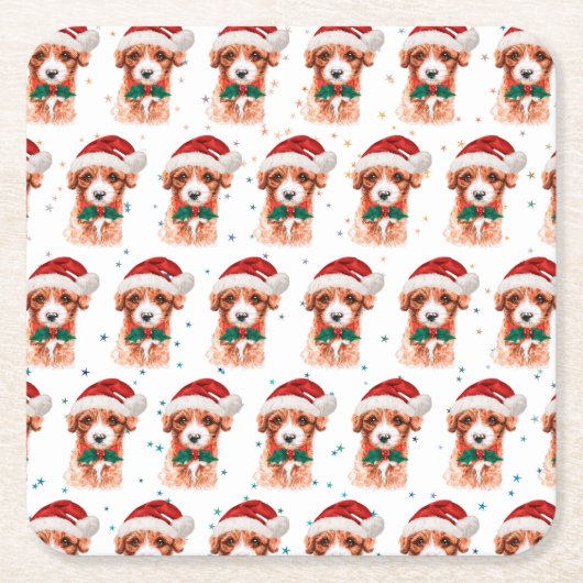 Cavoodle Dog Breed Christmas Stars Rechteckiger Pappuntersetzer (Vorderseite)