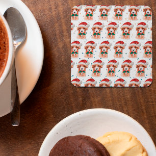 Cavoodle Dog Breed Christmas Stars Rechteckiger Pappuntersetzer