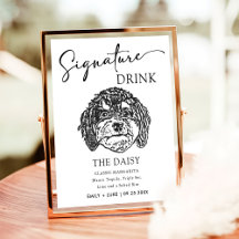 Cavoodle Hund Hochzeit Signature Drink Zeichen