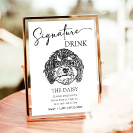 Cavoodle Hund Hochzeit Signature Drink Zeichen Poster