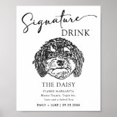 Cavoodle Hund Hochzeit Signature Drink Zeichen Poster (Vorne)