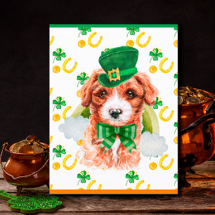 Cavoodle-Hund Shamrock St. Patricks Tag Feiertagspostkarte