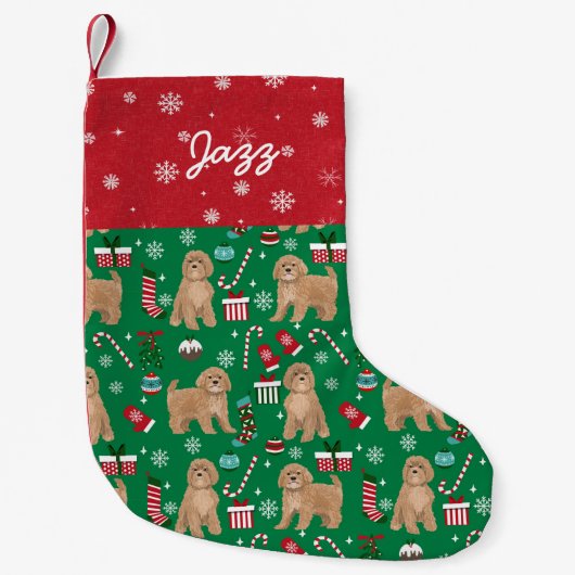 Cavoodle Hund Strumpf, Cavapod Hund Kleiner Weihnachtsstrumpf (Vorderseite)