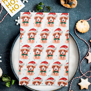 Cavoodle-Hunderasse Weihnachtssterne Geschirrtuch