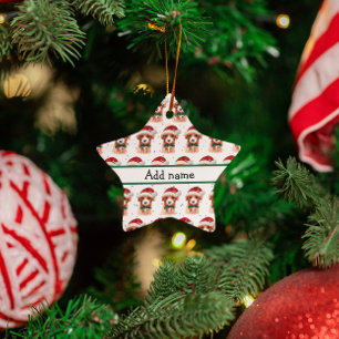Cavoodle-Hunderasse Weihnachtssterne Keramik Ornament