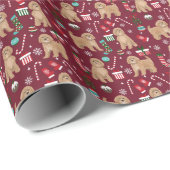 Cavoodle Ruby Weihnachtshundewackelpapier Geschenkpapier (Rolleneckpunkt)
