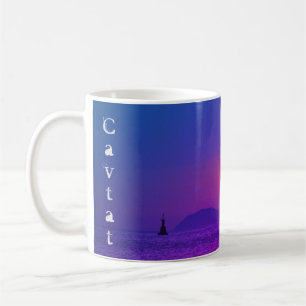 Cavtat, Kroatien mit Blick auf den Lila Sonnenunte Kaffeetasse