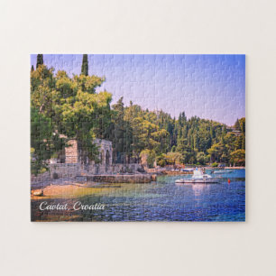 Cavtat, Kroatien Sicht auf den Strand Puzzle