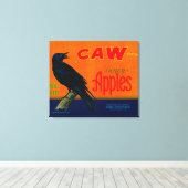 Caw Apple Crate LabelMedford, OR Leinwanddruck (Insitu (Holzboden))