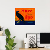 Caw Apple Crate LabelMedford, OR Poster (Heimbüro)