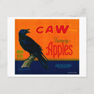 Caw Apple Crate LabelMedford, OR Postkarte