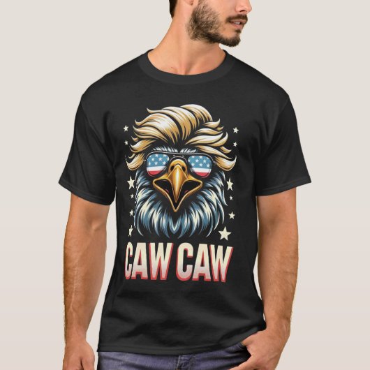 Caw Caw Juli Vierten! Am 4. Juli Patriotic E T-Shirt (Vorderseite)