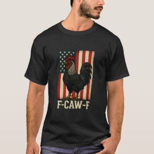 Caw Chicken Hahn Vogel USA Flag Vintage Männer Fra T-Shirt