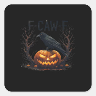 Caw-F's Gruseliger Kürbis Halloween-Klassiker Quadratischer Aufkleber