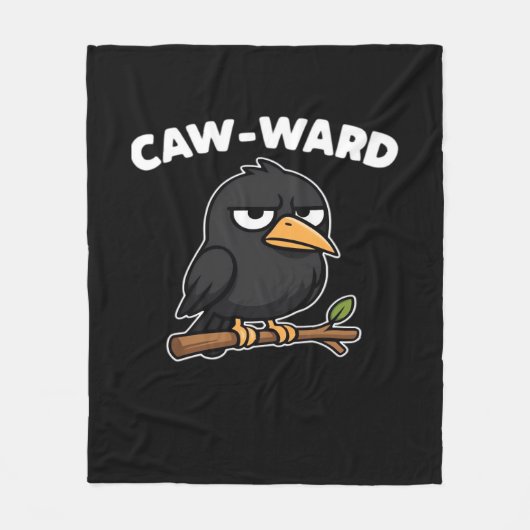Caw-Ward Funny Quote Fleecedecke (Vorderseite)