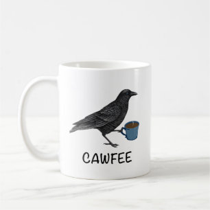 Cawfee Mug, Bird Mug, Crow Mug, Birding Gifts, Bir Kaffeetasse