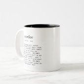 Cawfee-Wörter-Definition Zweifarbige Tasse (Vorderseite Links)