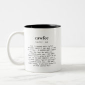 Cawfee-Wörter-Definition Zweifarbige Tasse (Links)