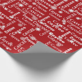 CAYCEE Individuelle Name mit Schneeflocken auf Rot Geschenkpapier (Ecke)