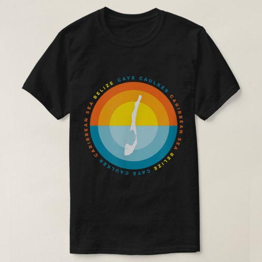 Caye Caulker Belize Graphic Sunset T Shirt (Design vorne)